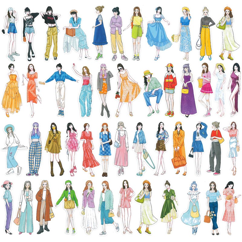 Wrapables Fashion Women People Vinyl Stickers for Scrapbooking, Journaling gallery