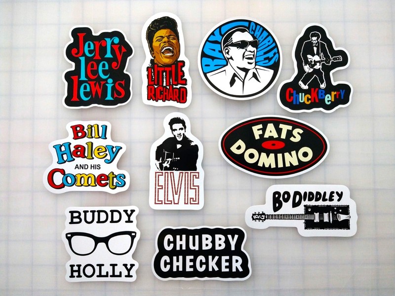 Rock & Roll Vinyl Sticker Lot (10 Pack) jazz country folk r&b blues vintage punk