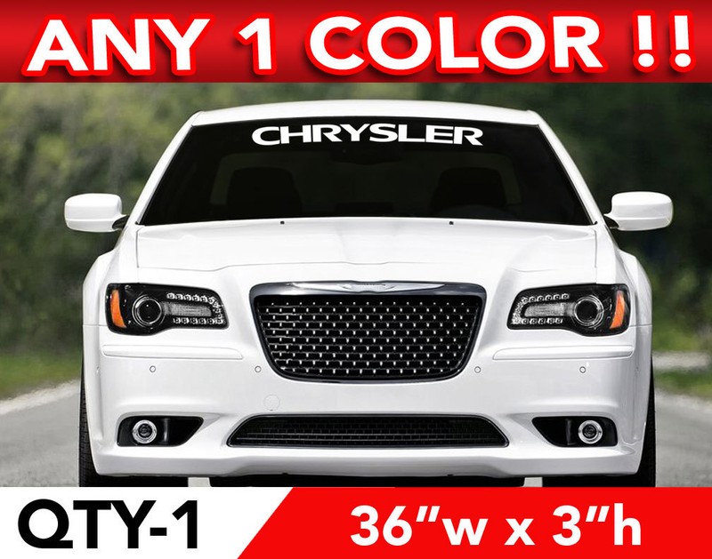 CHRYSLER Solid WINDSHIELD DECAL STICKER 36"w x 3"h ANY 1 COLOR