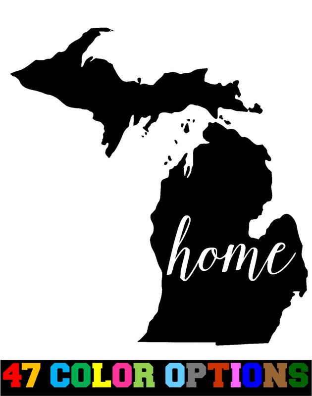 Vinyl Decal Truck Car Sticker Laptop - Home State Outline Love USA Michigan
