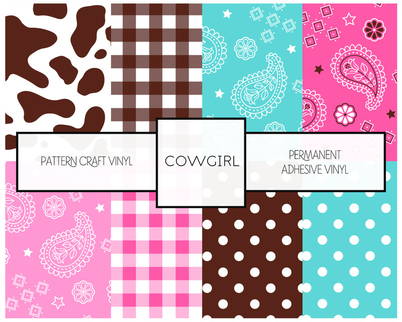 Paisley Plaid Cowgirl Pattern Vinyl Oracal 651 Adhesive Craft Vinyl 12in roll