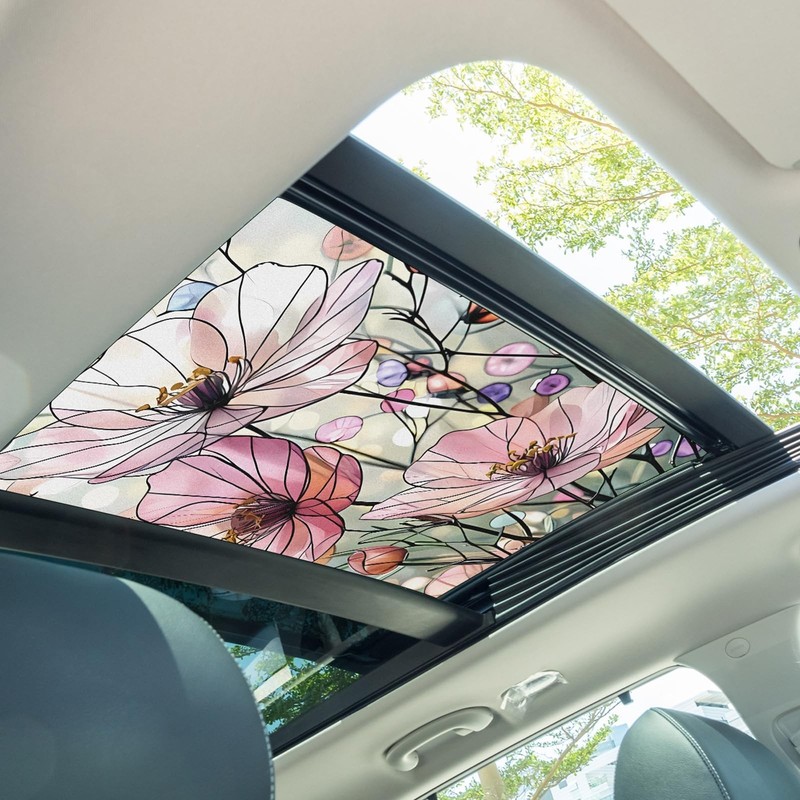 23. 6 x 35. 4 Inch Pink Poppy Glass Window Film Decorative Large Floral Non A... gallery