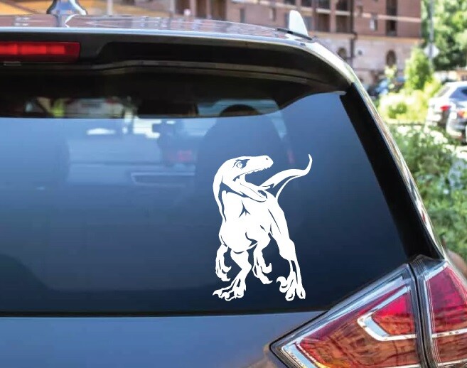 Dinosaur - Roaring Velociraptor #1 - Jurassic Period - 4-21" wide - DieCut Decal gallery
