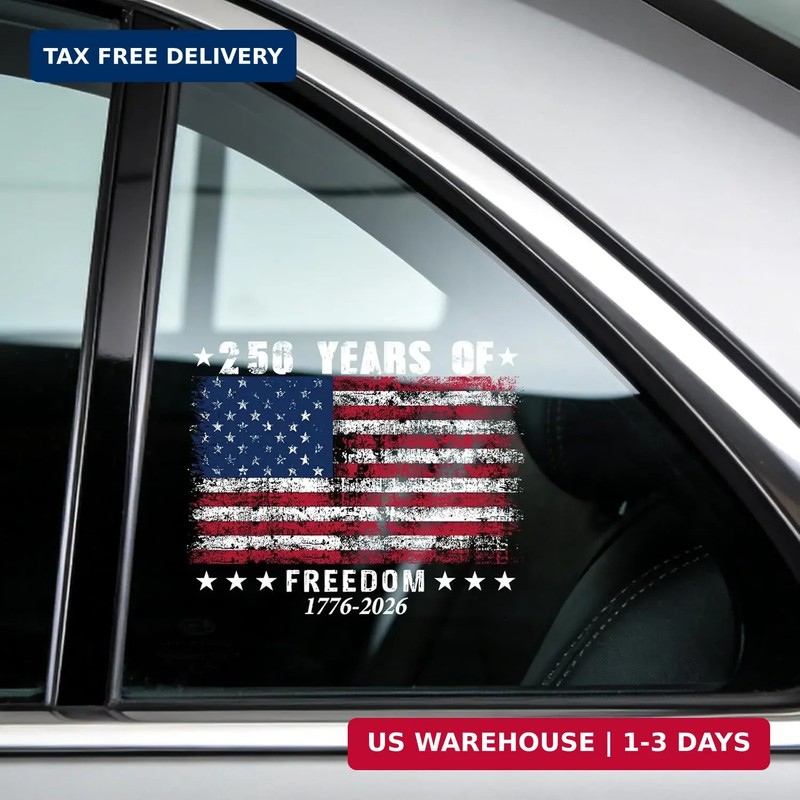 250th Anniversary USA Flag Decals – Vemfare American Patriotic Car Stickers, Ame