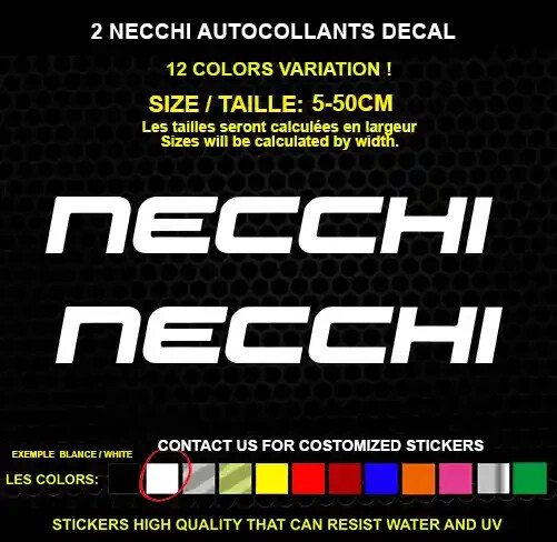 2 NECCHI sticker Genuine decal waterproof vinyl sticker 5-50cm