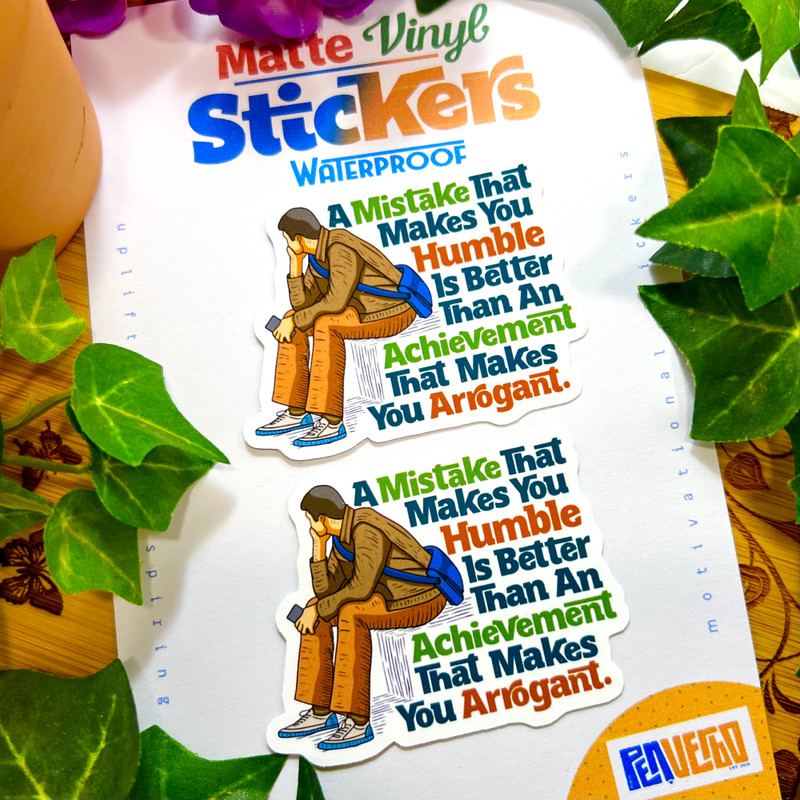 A Mistake That Makes You Humble Quote Sticker 2pcs | Inspirational | PI517 gallery