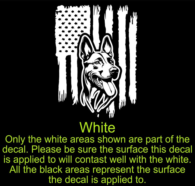 Distressed American Flag Belgian Malinois Dog Puppy USA Patriot Decal Sticker #1