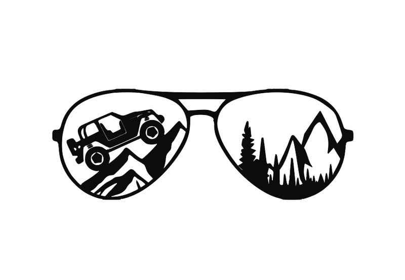 Jeep Glasses Vinyl Decal Sticker -Multiple Colors & Sizes- FREE SHIPPING