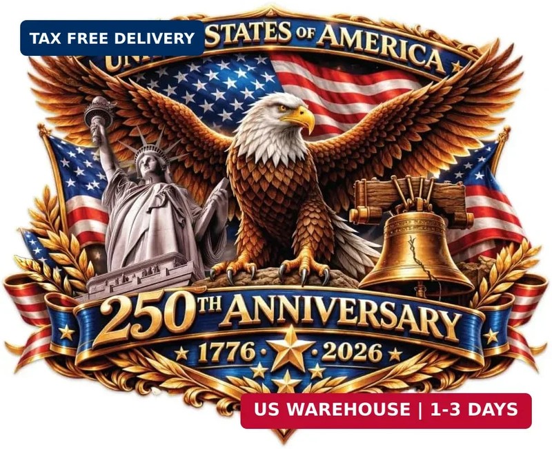 2pcs 250th Anniversary USA Car Decal Sticker, Patriotic Bald Eagle 1776-2026 Vin