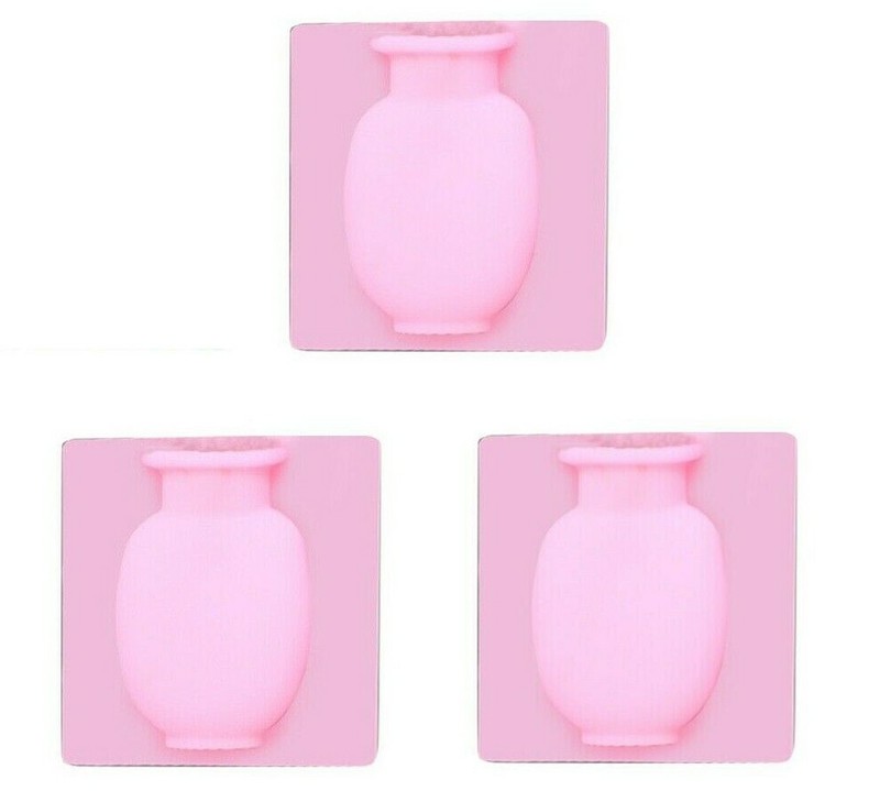 3PCS Creative Adhesive Wall Hanging Vase Silicone Vase Sticker for Fridge