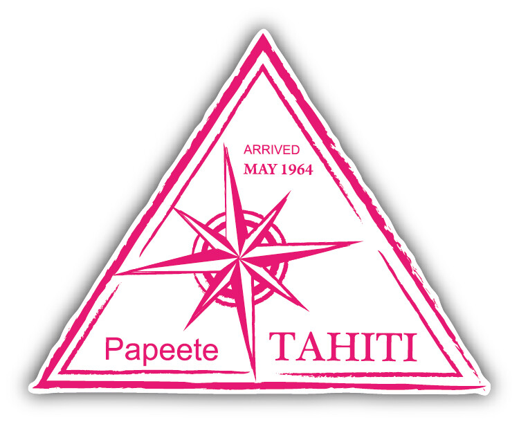 Tahiti Retro Sailing Passport Stamp Car Bumper Sticker Decal