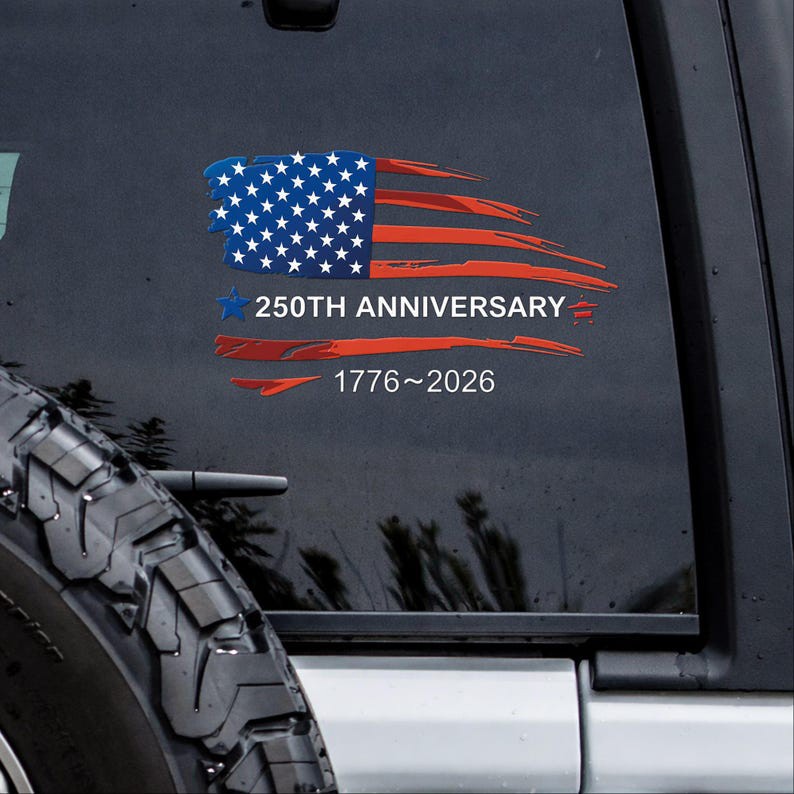 Patriotic USA Flag 4th Of July America 250th Anniversary 1776-2026 Sticker Decal gallery