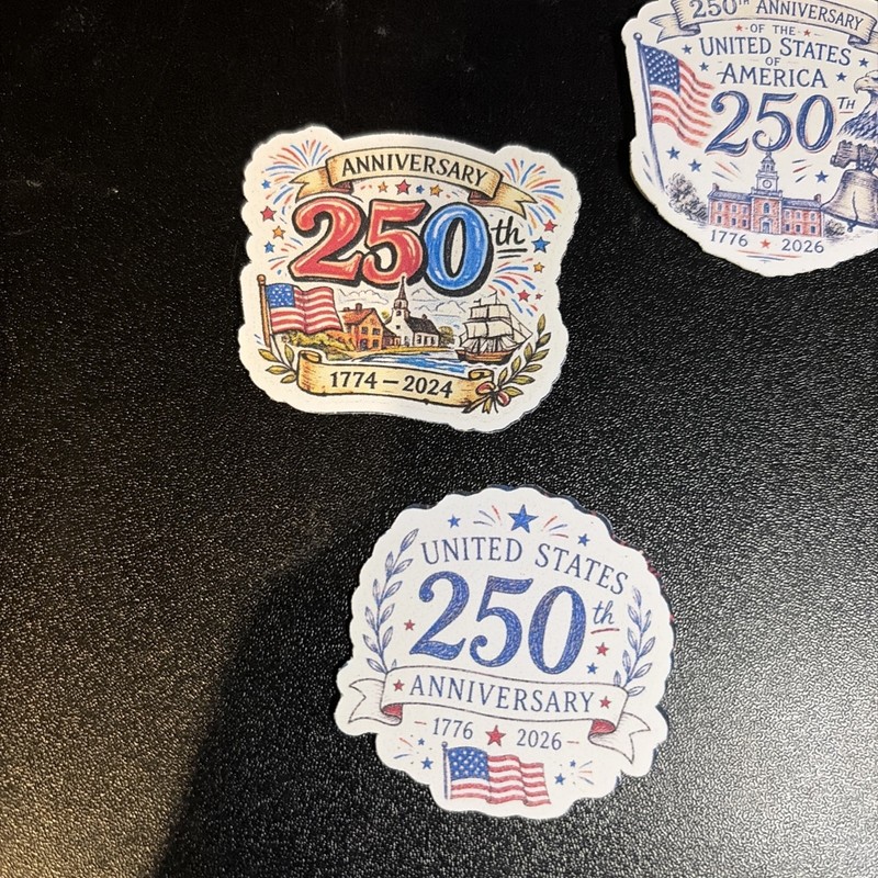 6 Vinyl Stickers United States 250th Anniversary 1.7” gallery