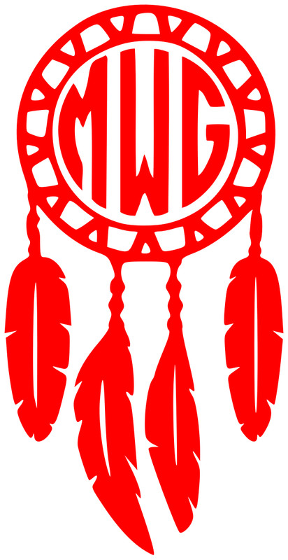 DREAMCATCHER 12" MONOGRAM CAR LAPTOP WINDOW VINYL DECAL PERSONALIZED COLORS gallery
