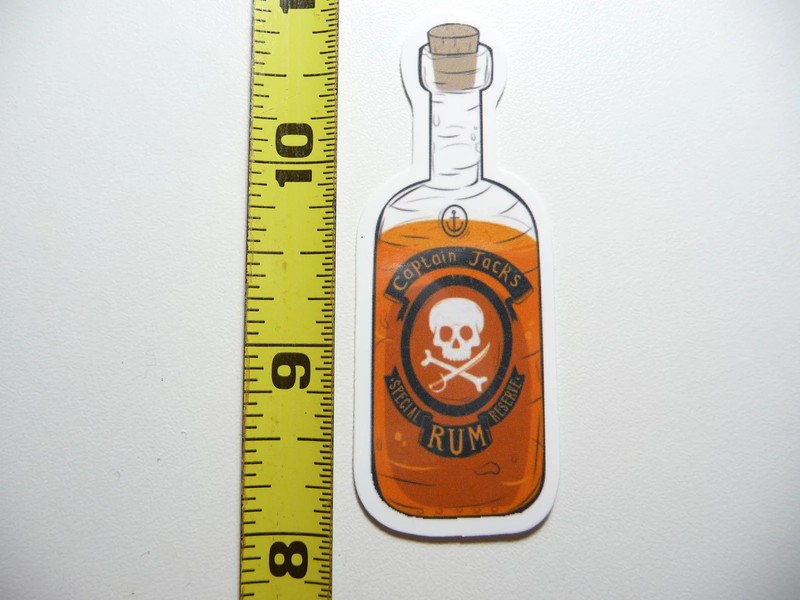 CAPTAIN JACK’S RUM BOTTLE SMALL STICKER DECAL BAR DECORATION ALCOHOL FUN PARTY