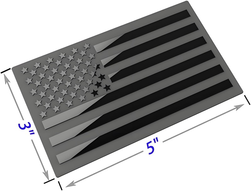 Metal American Flag Emblem Decal，Black American Flag Decal,for Car, Truck or ... gallery