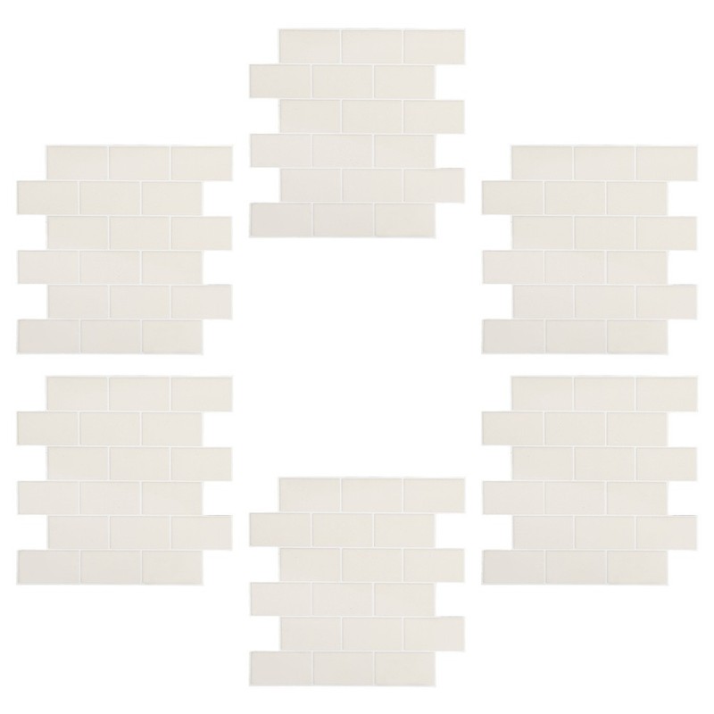6 Pcs Wall Tile Stickers Self Adhesive Tiles Floor Imitation Porcelain