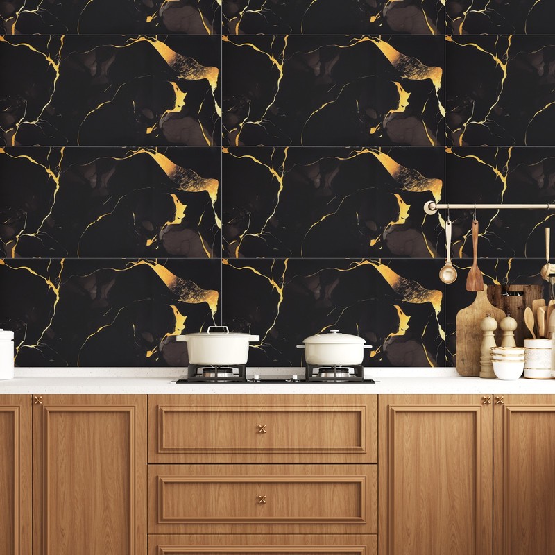 60x/120x Waterproof Self-Adhesive Marble Wall Stickers 23.6in Kitchen Decor DIY