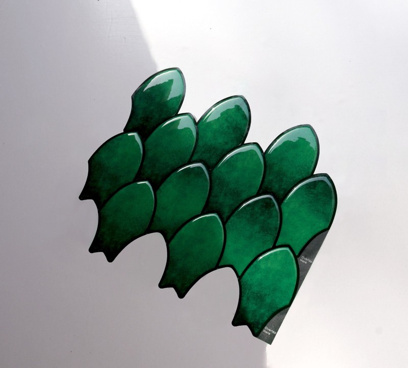 Mosaicowall Green Long Fish Scale peel and Stick Wall Tile For Kitchen-Style 60 gallery