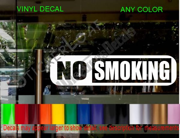 NO SMOKING Door Sign Decal Business Shop Storefront Sticker Decals signs smoke