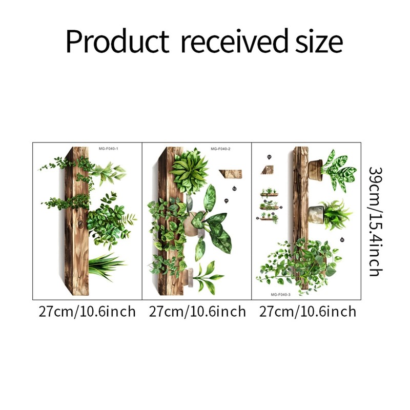 Green Plant Wall Decals 3D Bonsai Tropical Betterfly As the Pictures Shown gallery