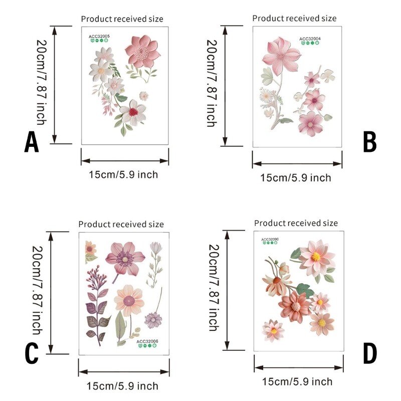Flower Pattern Wall Decal Switches Sticker Easy to Apply and Remove for Any Room gallery
