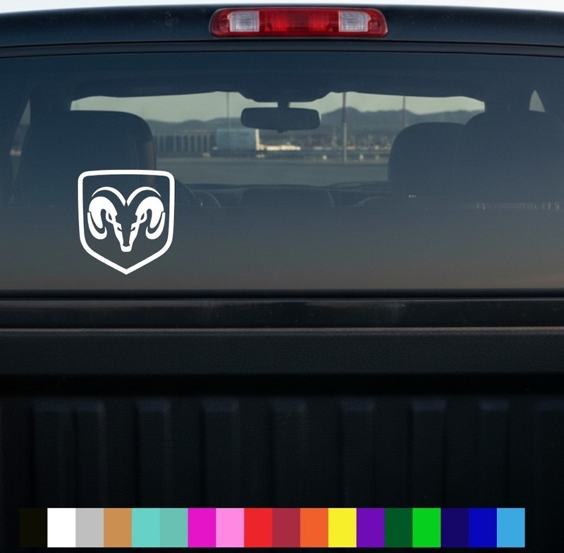 Sticker – Ram Head Truck 4×4 Off Road Emblem Logo Car Window Vinyl Bumper Decal