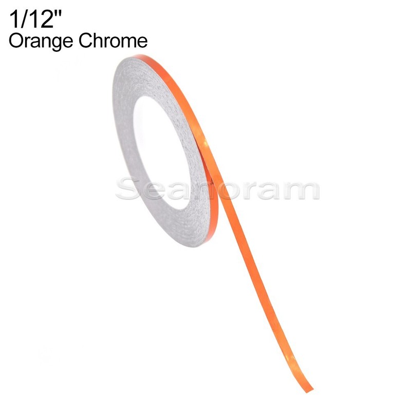 1/12″ 2mm Orange Chrome DIY Home Shop Pinstriping Pin Stripe Decal Vinyl Sticker