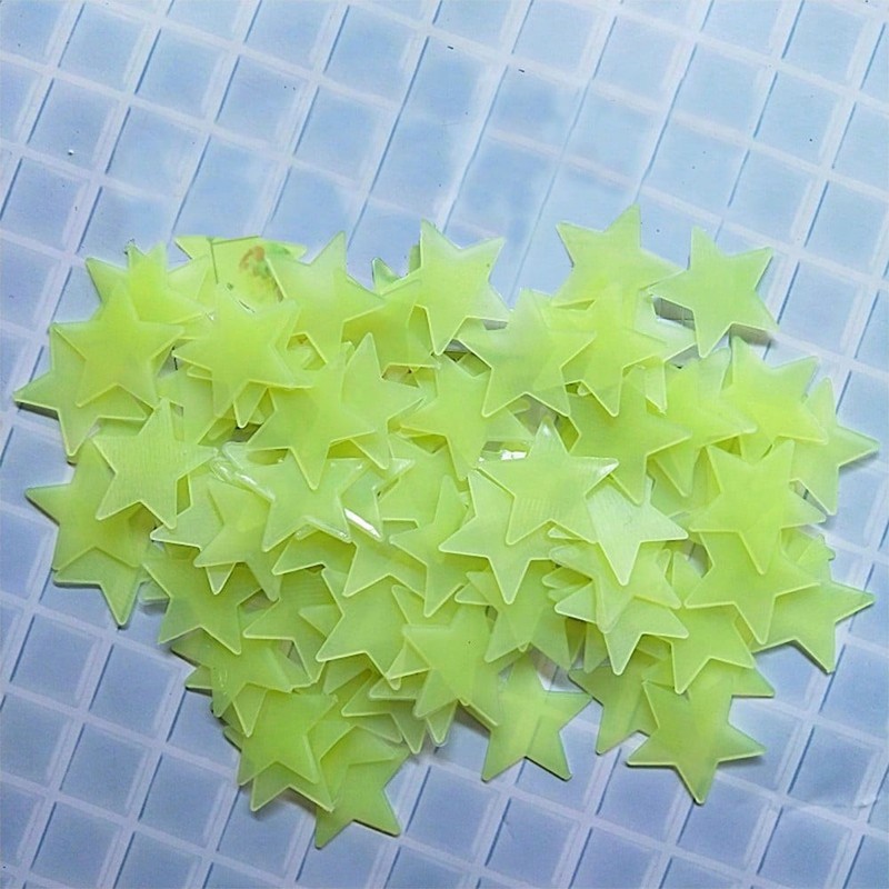 Yellow Glow In The Dark Stars 100 Pieces Luminous Wall Ceiling Stickers