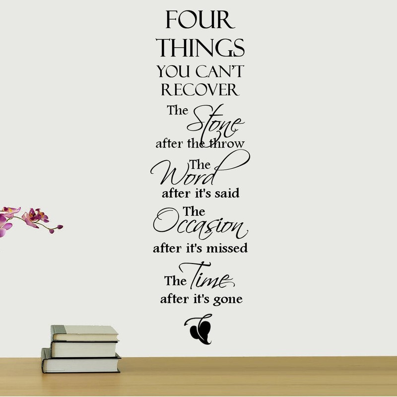 FOUR THINGS YOU CAN’T RECOVER Removable Home Wall Decal Vinyl Quote Decor