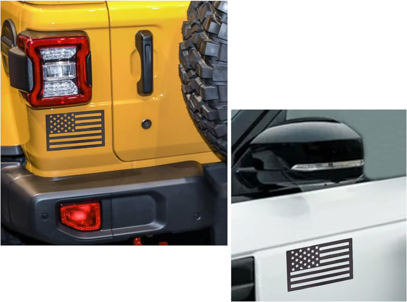 American Flag Magnet Decal, 2 Pack 6.1 x 3.7 Inch for Cars/Trucks (Black) gallery