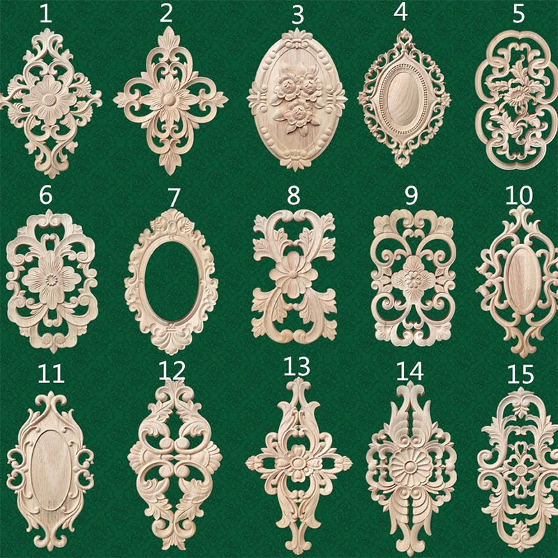 European Style Solid Wood Carving Appliques Home Furniture Vintage Decorations gallery