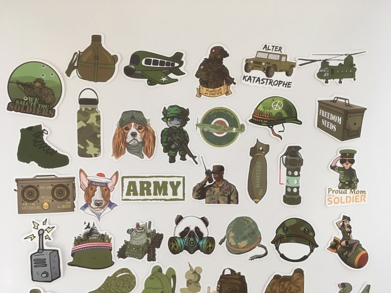 50 Pcs Military Army Stickers Soldier American Patriot Sticker Kids Adults gallery