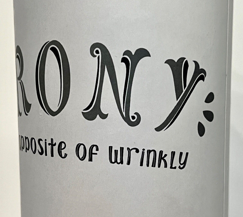 Laundry Room Wall Art 24" IRONY--Opposite of WRINKLY Rub On TriVink Transfer NEW gallery