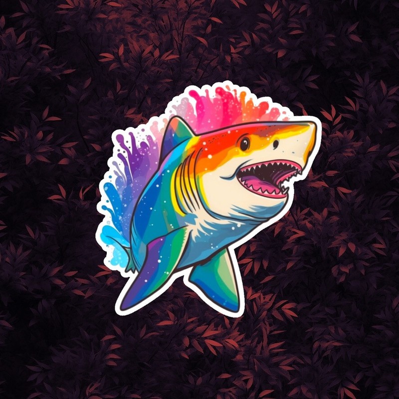 Rainbow Shark Vinyl Sticker – Pride, Spirit Animal