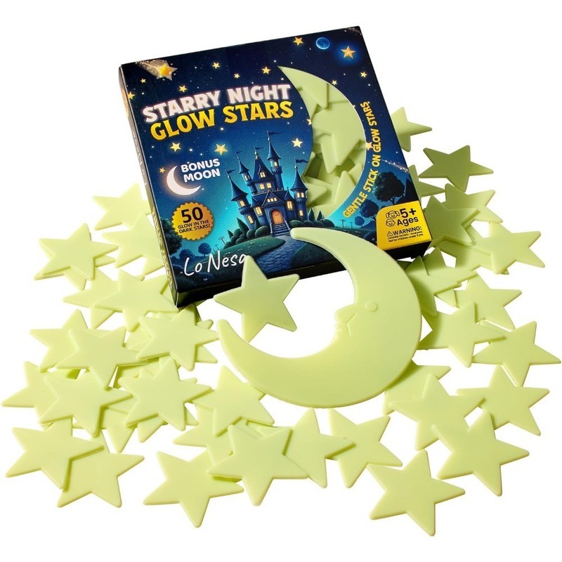 Big & Bright – Starry Night Glow Stars – Extra Large, Extra Strong Glow for