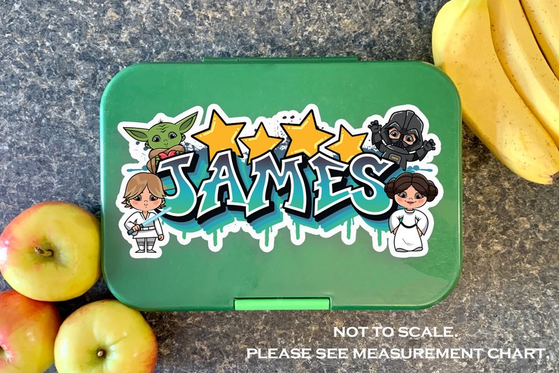 Custom Name Sticker Personalized Vinyl Decal Graffiti Style Space Warrior Sci-Fi gallery