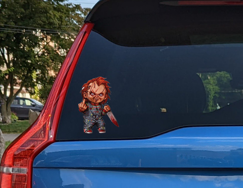 Chucky Horror Decal Scary Halloween Laptop Bumper Sticker Helmet Wall Window gallery