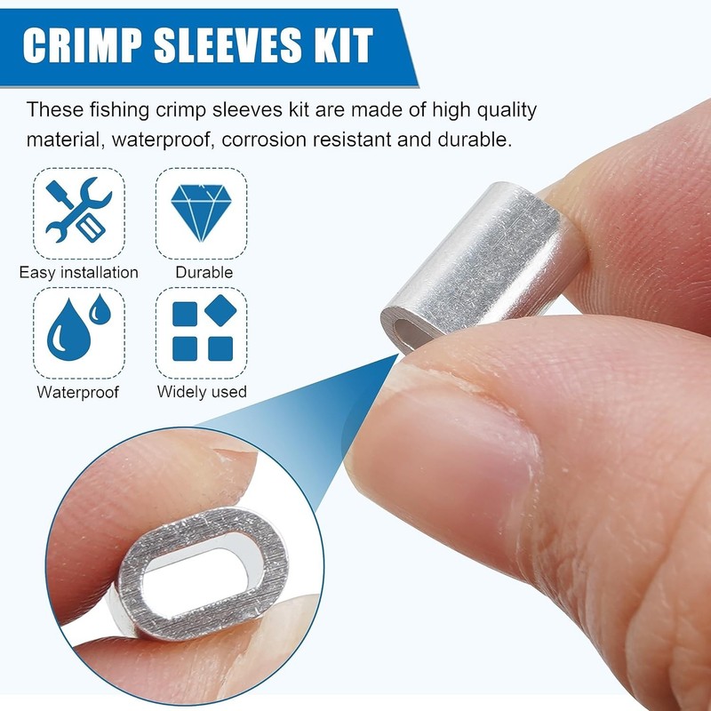 Fishing Crimping Tool Kit,Stainless Steel Fishing Crimping Pliers Wire Rope C... gallery