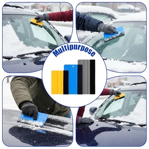 3 Pcs Squeegee for Vinyl, Black Felt Edge Vinyl Squeegee 4in, 5in, 6in Felt gallery