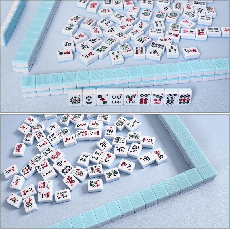 Blue Mahjong Mat (31.5” x 31.5”) with Black Carrying Bag, Anti-Slip, Noise-Re... gallery