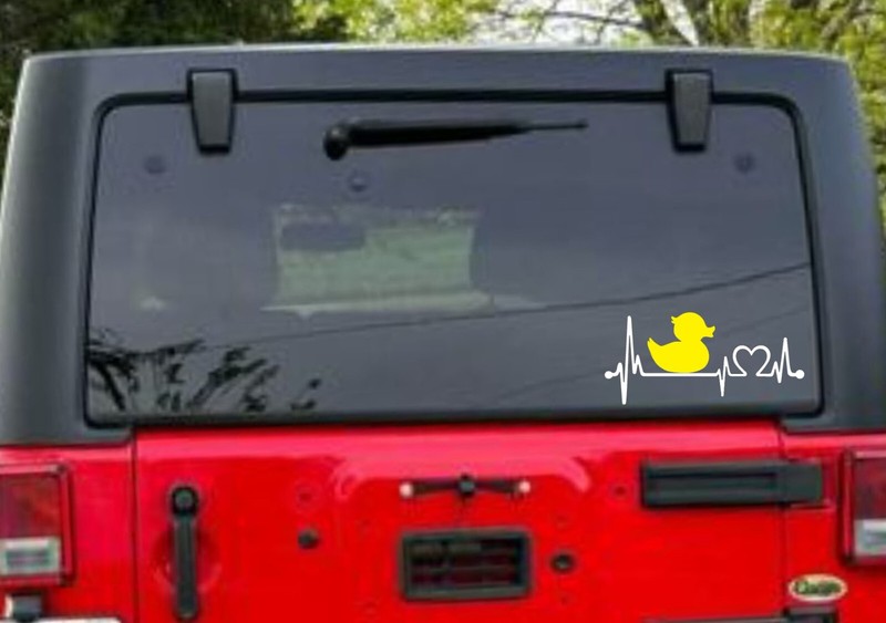 Rubber Duck Jeep Duck Heartbeat Lifeline Decal Sticker Have a Great Day BG2054 gallery