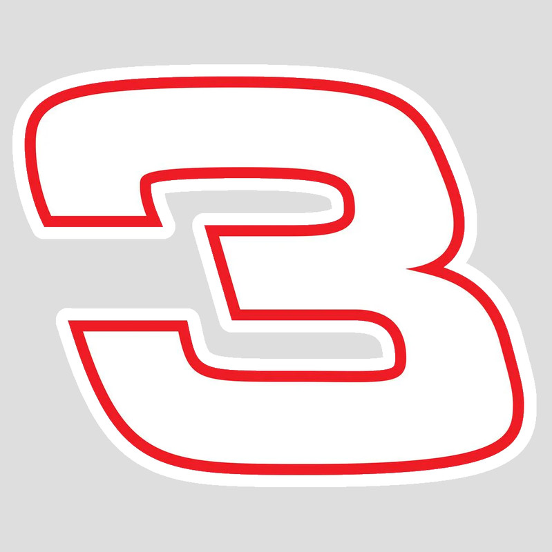 Dale Earnhardt Number 3 Logo Weather Resistant Vinyl Sticker/Decal NASCAR 05
