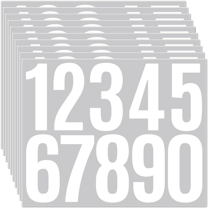 10 Sheets Mailbox Number Stickers 3 Inch – Self-Adhesive Vinyl Numbers 0-9 for M