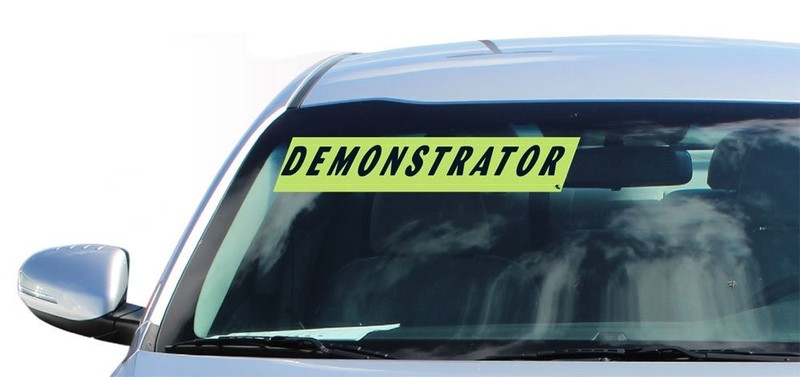 Vinyl Windshield Stickers - Fluorescent Green Slogans (12 Pack, 14.5" x 2.75") gallery