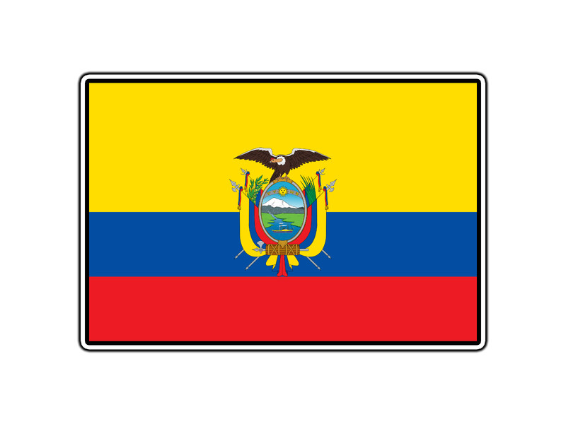 Ecuador Flag World Country Sticker Waterproof Vinyl Decal Die-Cut Car Laptop