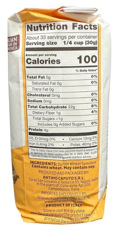 Semolina Wheat Flour 2.2 LB (Pack of 6) 211.2 Ounce 1) gallery