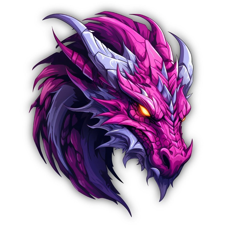 Dragon Head Abstract Color Art Cut To Shape Vinyl Sticker