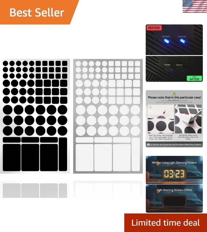 Peel-and-Stick LED Light Covers – 2 Sheet Set in Stylish Black and White