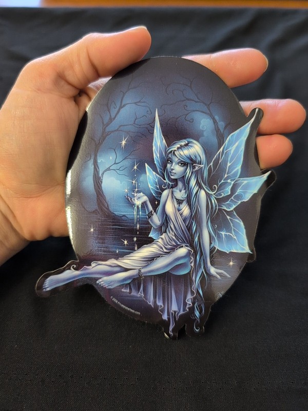 Blue Water Garden Butterfly Fairy Bumper Sticker Vinyl Decal 5.5”x 5” gallery